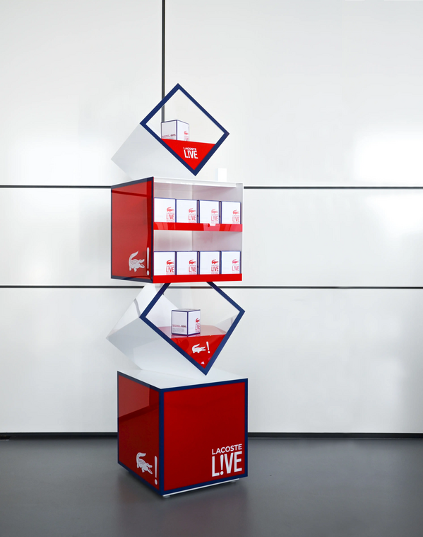 display design for lacoste parfume