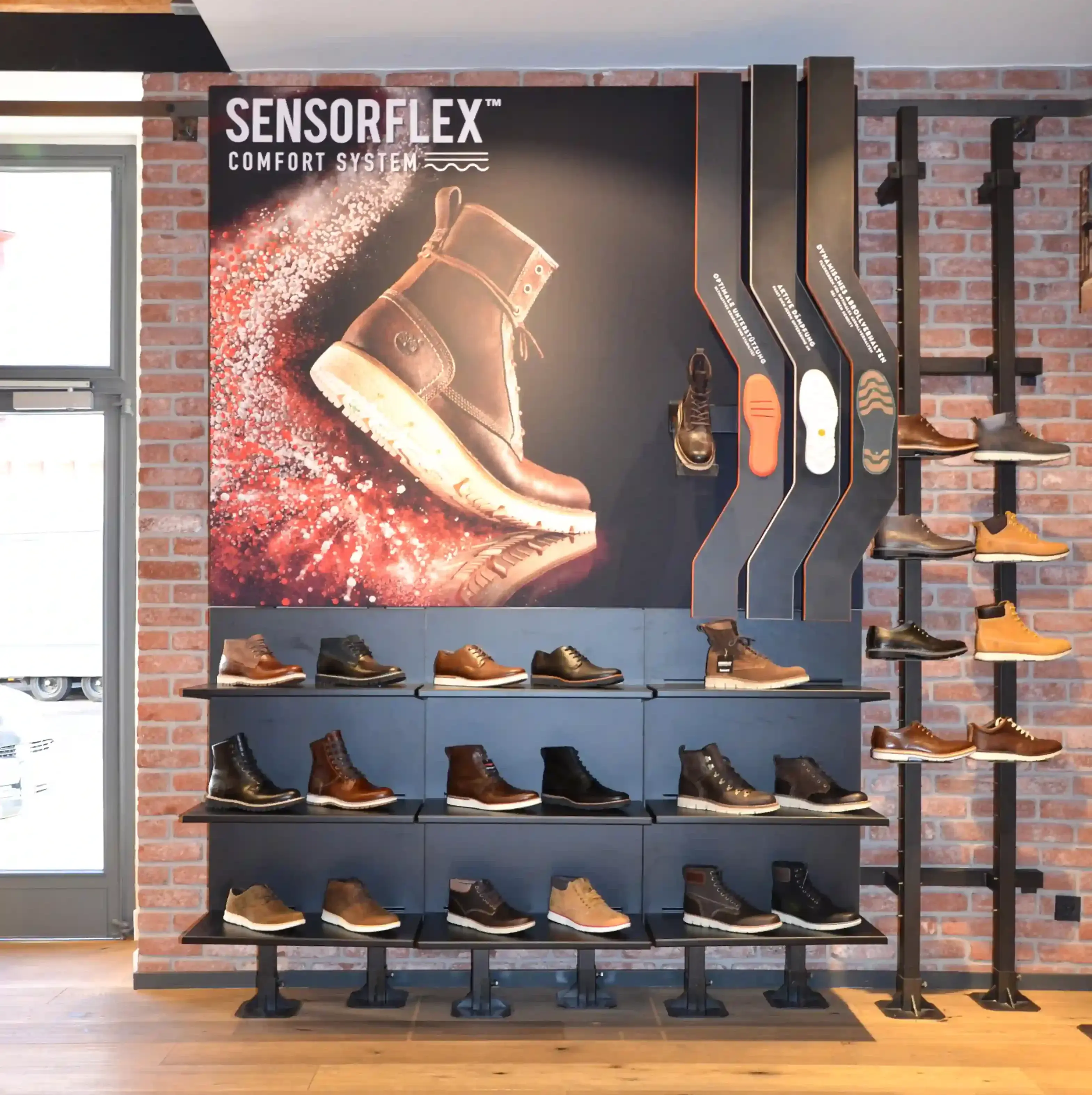 marketing display for timberland shoes