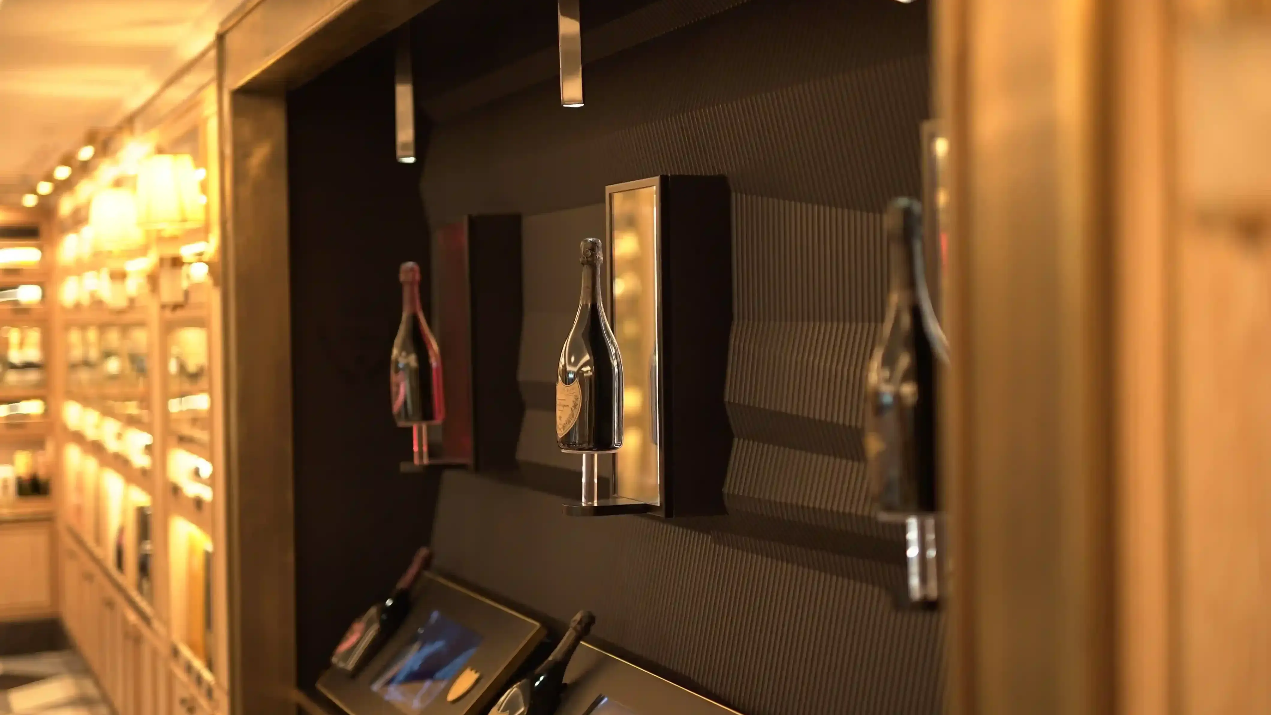 bespoke retail fixtures for dom perignon