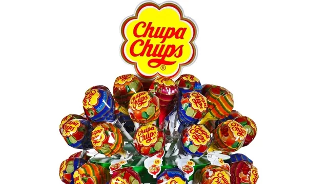 Chupa Chups lollipops displayed in a colorful bunch