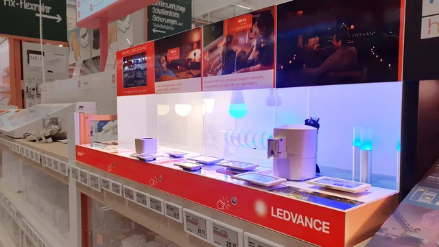 Smart lighting displays showcased in retail store