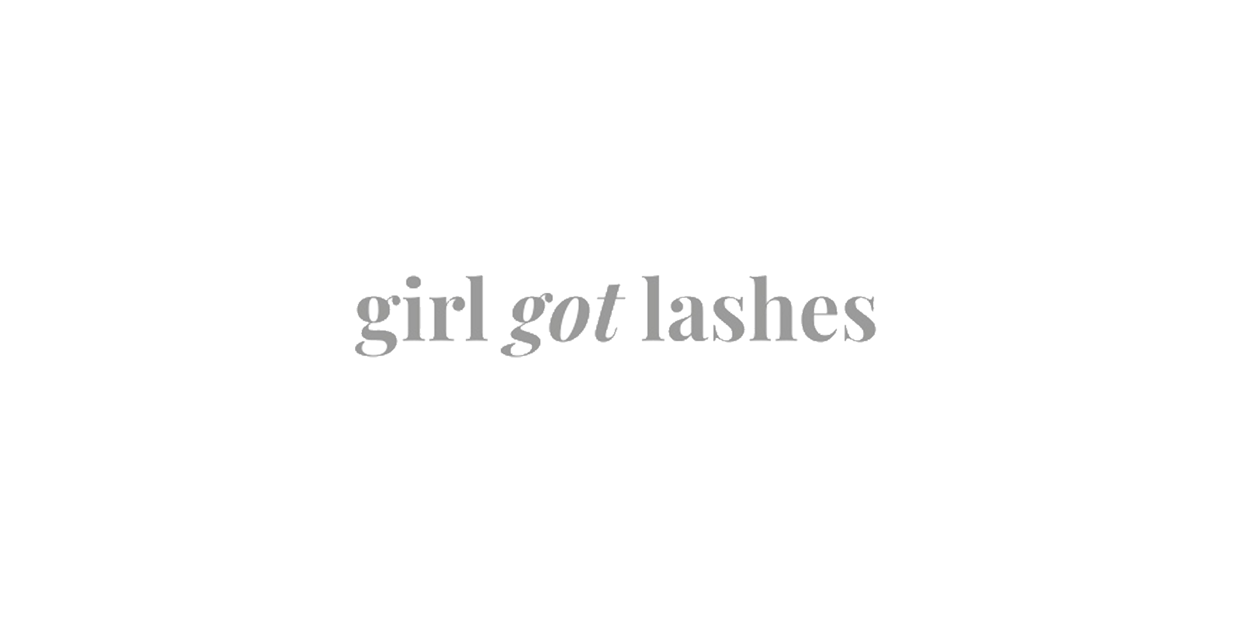 Grey girlgotlashes Logo against a white background